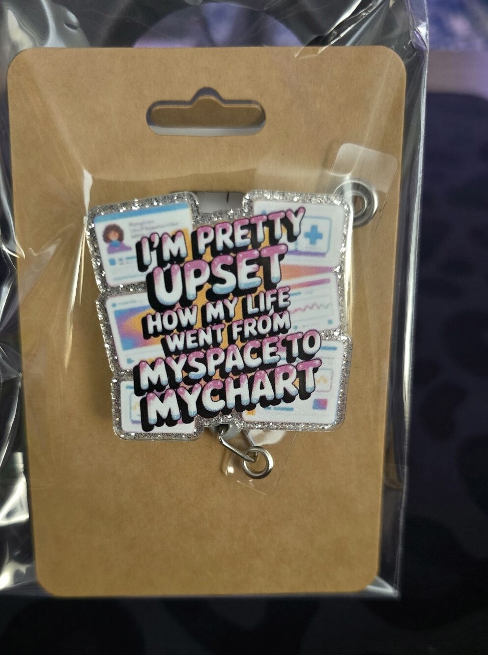 Myspace To Mychart-Novelty Badge Reel, Retractable ID Holder